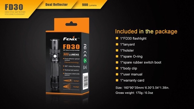 Đèn pin Fenix Zoom FD 30 Cree XPL HI 900 lumen