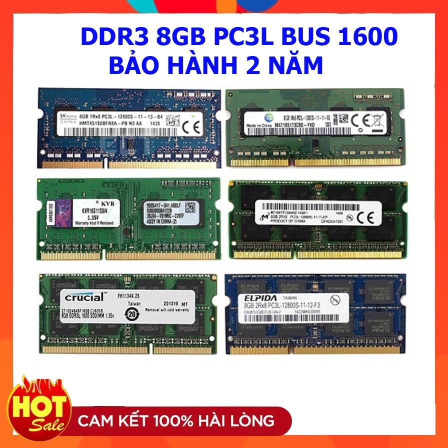 Ram laptop DDR3 DDR3L 8GB 4GB Samsung / Hynix / Kingston / Micron / Elpida... Hàng chính hãng