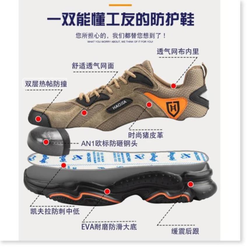 ( Xả Kho )  Giày leo núi bảo hộ an toàn mũi thép siêu nhẹ chống mòn chống va chạm G8 dc11 -aq1