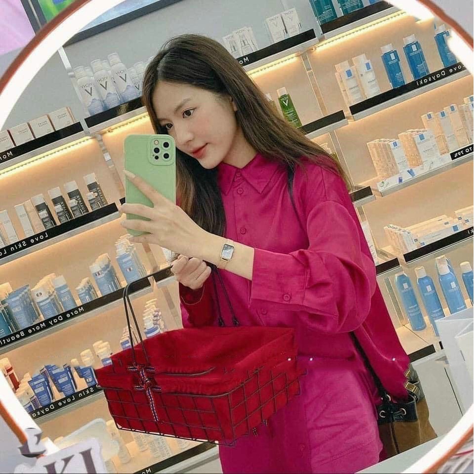 Áo sơ mi hồng sen áo sơ mi hồng pastel form rộng vạt bầu LD130