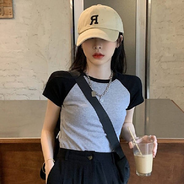 Áo thun BH cotton ngắn tay thêu họa tiết xinh xắn cho nữ 2021