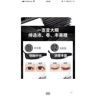 Mascara , chuốt mi M’aycreat 4D siêu dài, dày và cong mi