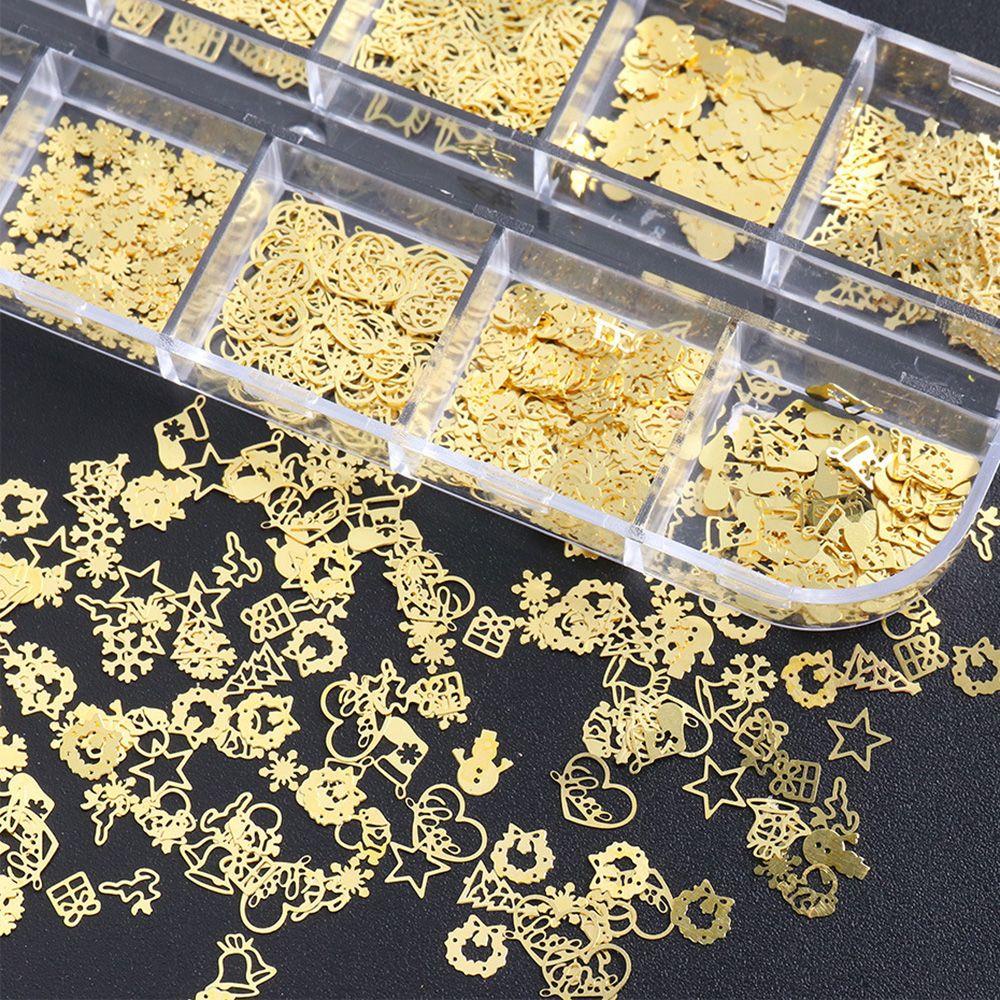 WATTLE Hộp 600 Lát Kim Sa Trang Trí Móng Tay Charms|Bông Tai Hình Thoi Đính Đá Lấp Lánh