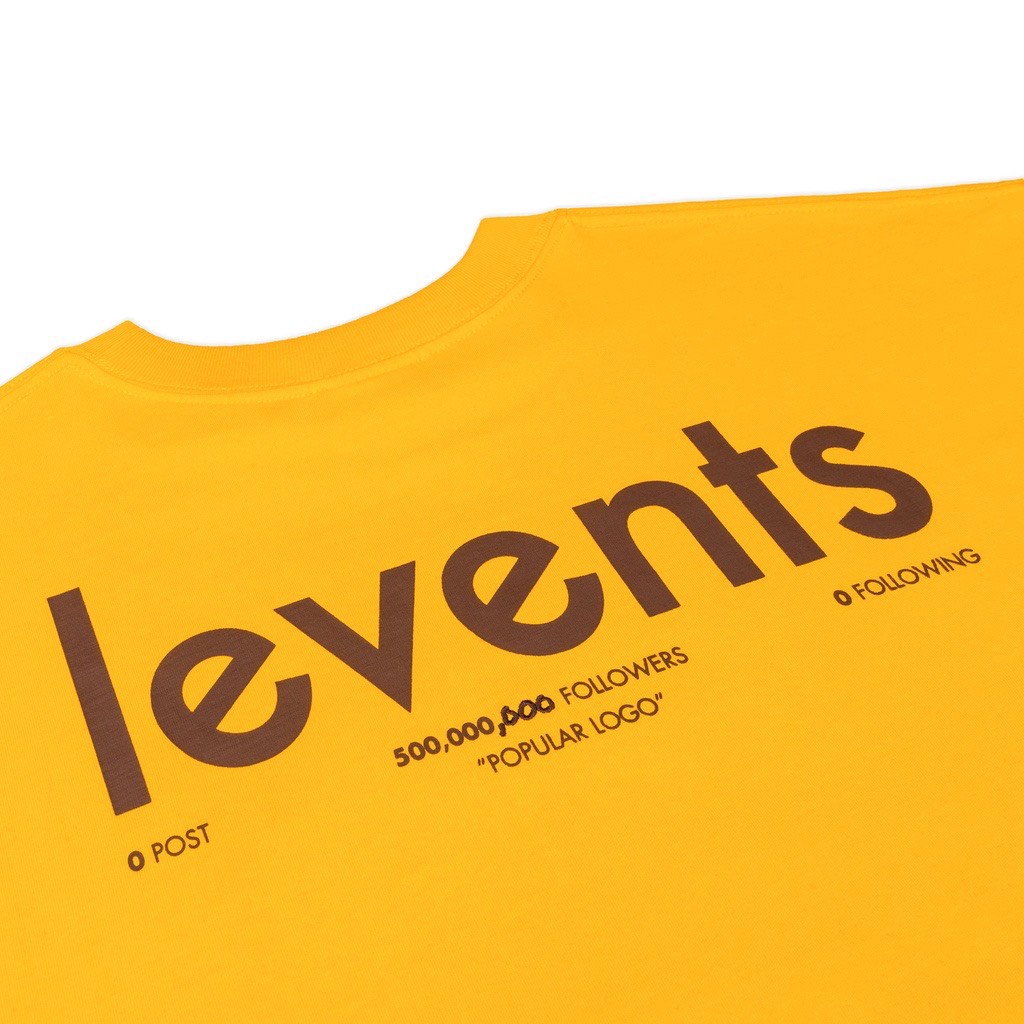 Áo Thun Local Brand Levents V2 Vàng Chữ Đen Unisex Nam Nữ Full Mạc
