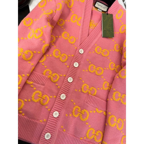 Áo cardigan nữ dáng rộng hoạ tiết chữ thương hiệu Gucci GC cao cấp mẫu 2022
