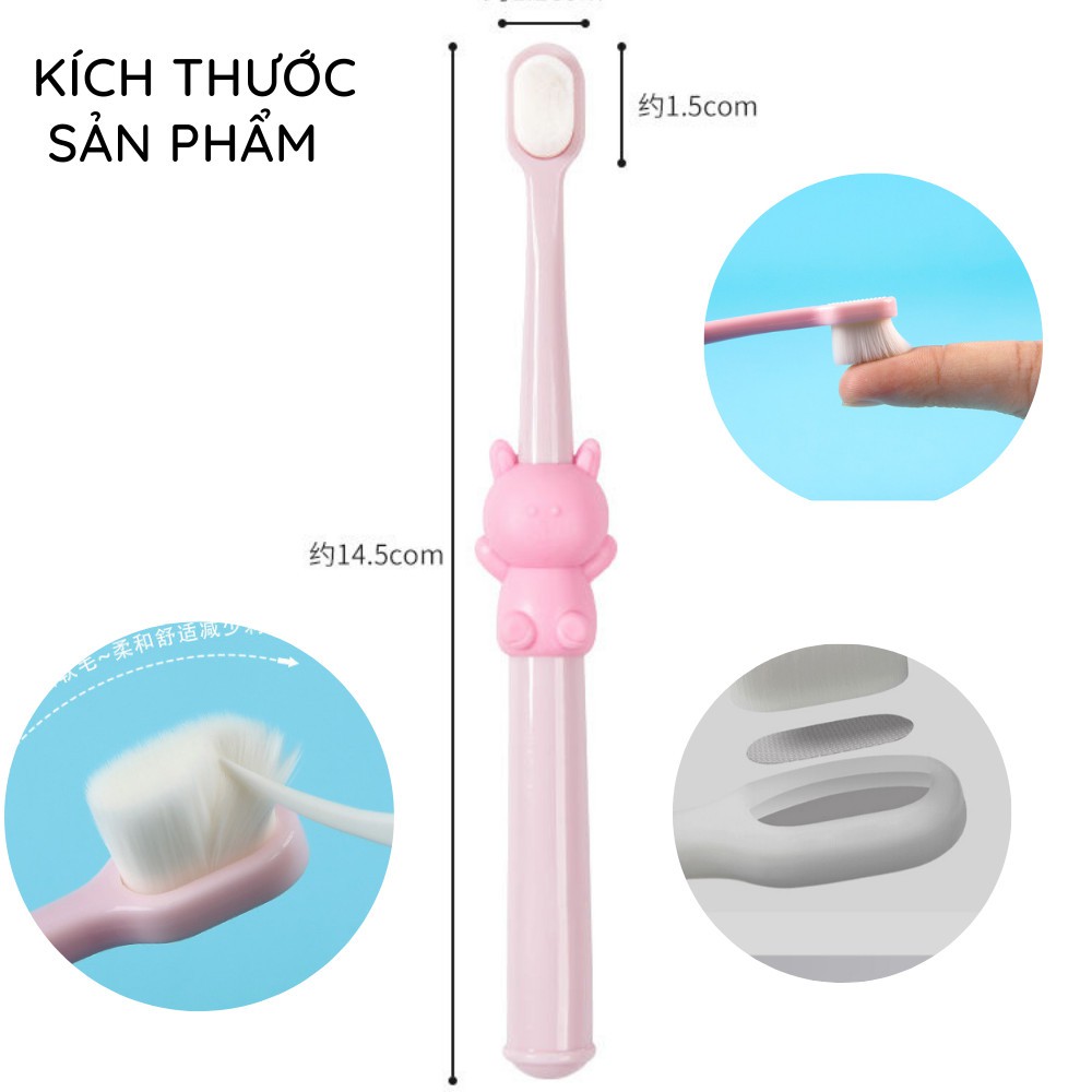 Set 3 Bàn chải đánh răng lông tơ siêu mềm cho bé