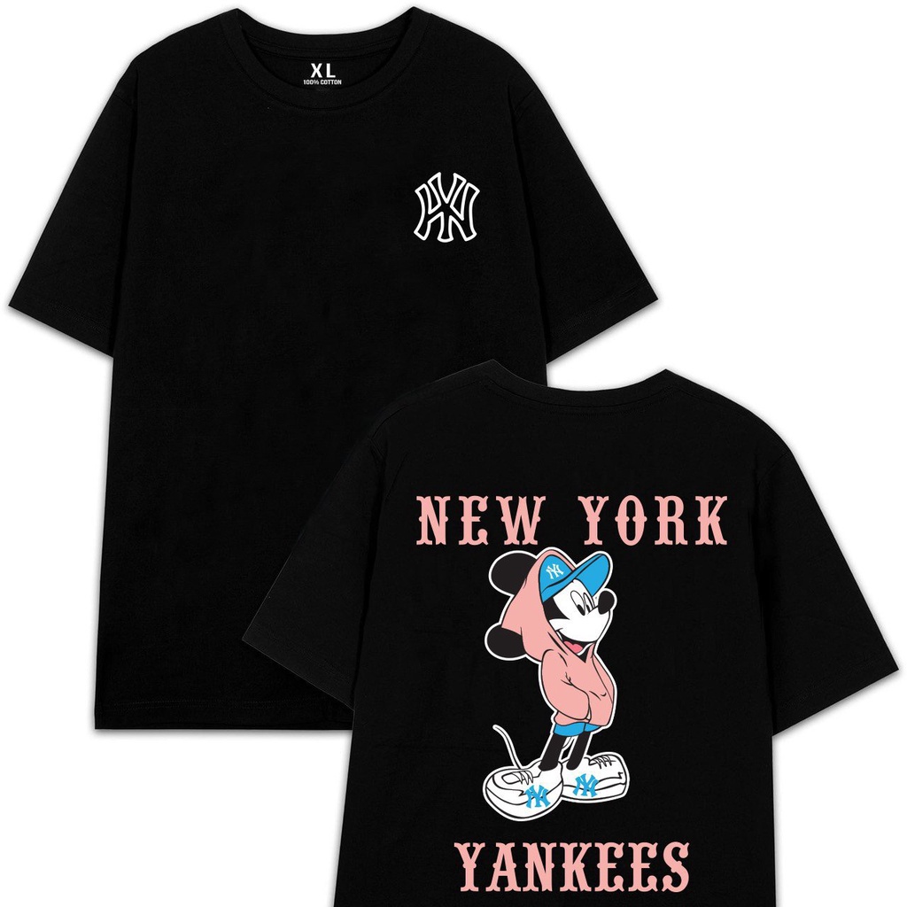 Tổng hợp Mẫu Áo thun NY MLB forrm rộng hình in siêu đẹp, Áo Phông Unisex Nam Nữ