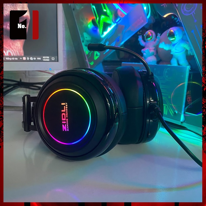 Tai Nghe Chụp Tai Máy Tính Có Mic ZIDLI ZH7-RB Led Rgb Tai Nghe Headphone Gaming Vi Tính Laptop Pc Có Dây