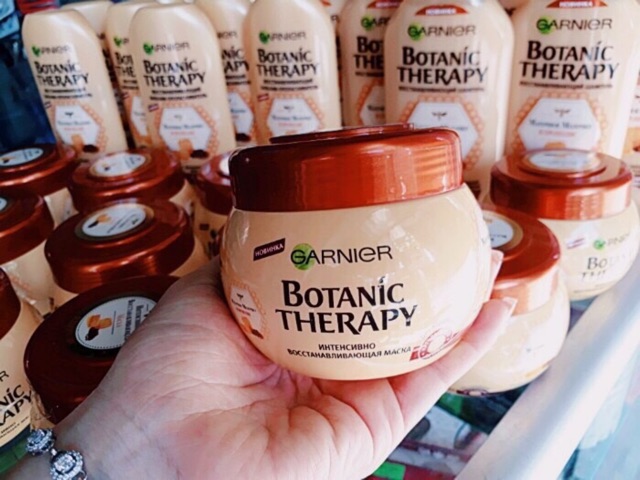Cặp gội xả Garnier chiết suất tử Sáp ong và Sữa ong chúa & Kem ủ tóc Garnier botanic therapy