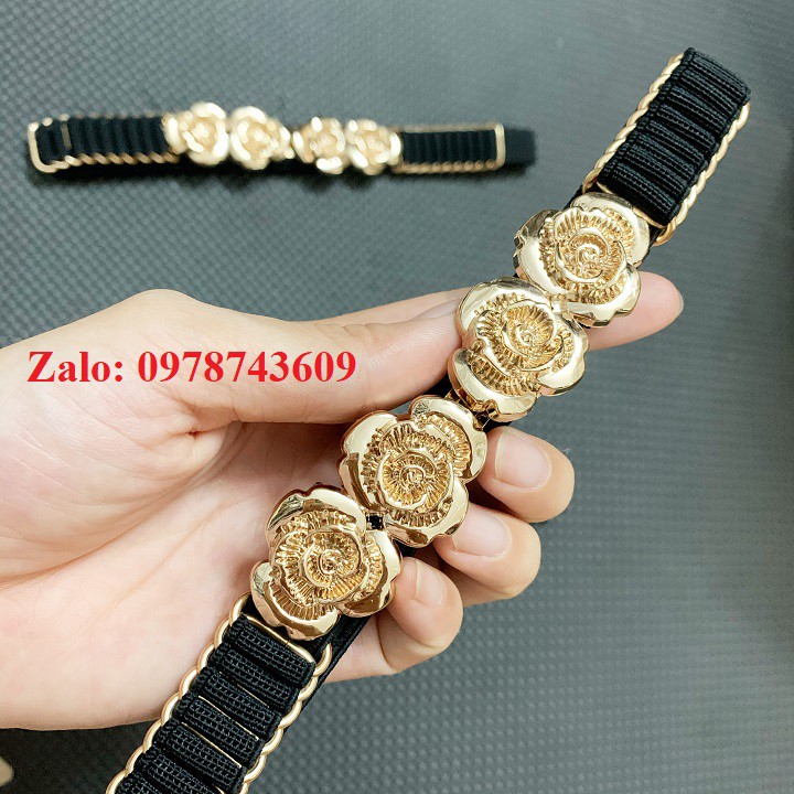 Đai váy kết bản nhỏ xinh 4 bông hoa