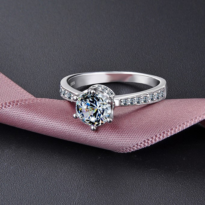 Nhẫn bạc nữ Evasilver cao cấp đính đá thời trang TL01