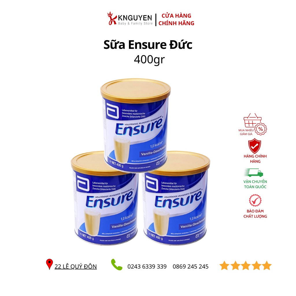 Sữa Ensure Đức xách tay hộp 400gr - hương Vanilla