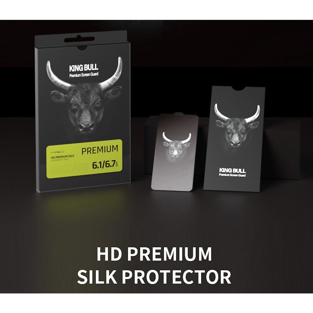 Miếng Kính Cường Lực cho iPhone 14 / 14 Plus / 14 Pro / 14 Pro Max Hiệu MIPOW KINGBULL PREMIUM SILK HD 2.7D Cao Cấp
