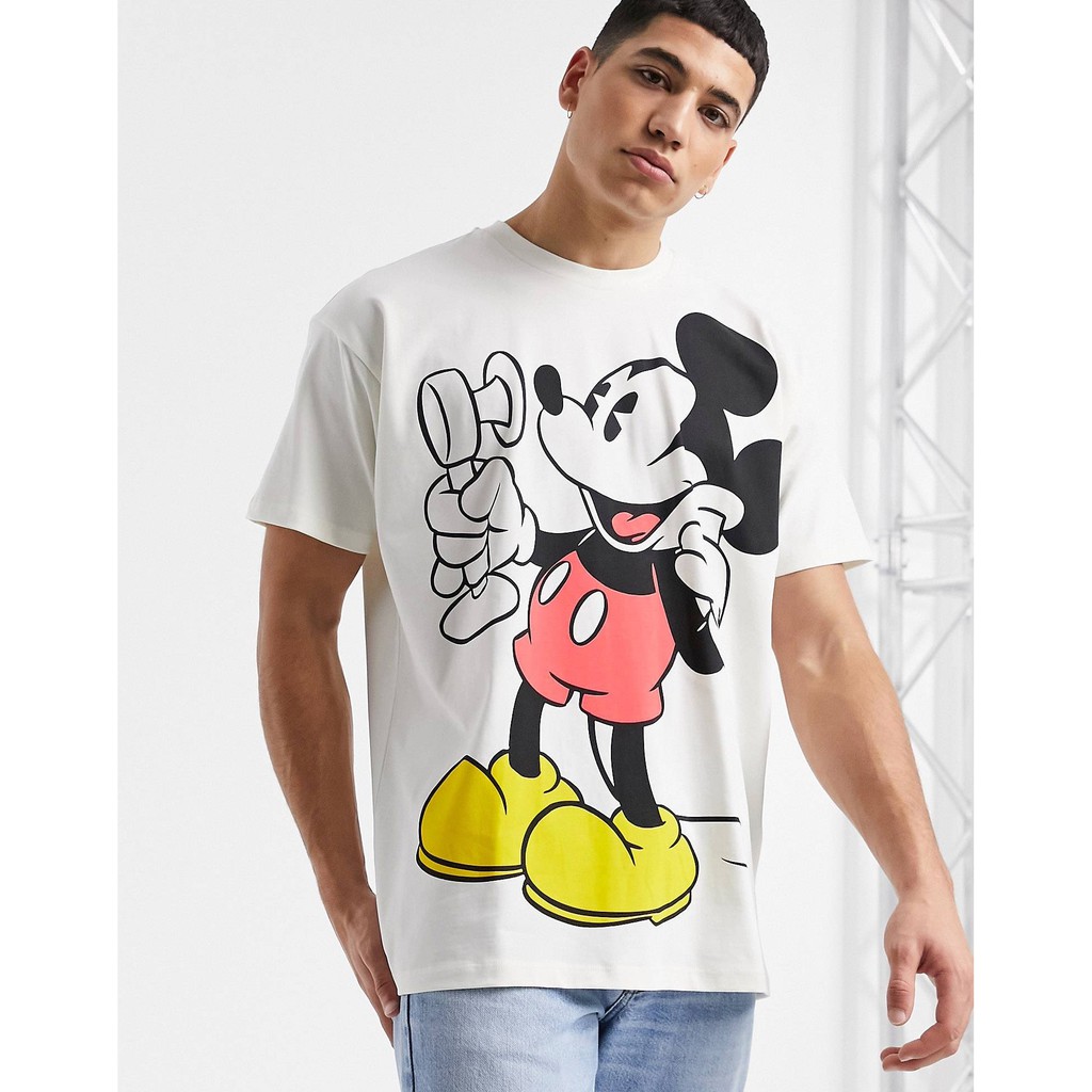 (HÀNG XUẤT XỊN) Áo LV01 trắng MICKEY TEE UNISEX Made in Cambodia Full tag code Size XS S M L