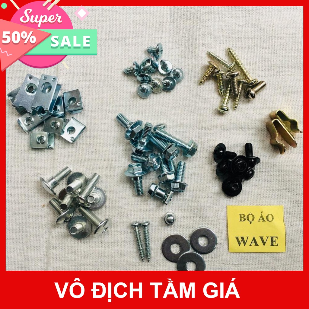 [GIÁ GỐC] FULL BỘ ỐC DÀN ÁO DÀNH CHO XE HONDA WAVE CAO CẤP MỚI KENG XÀ BENG