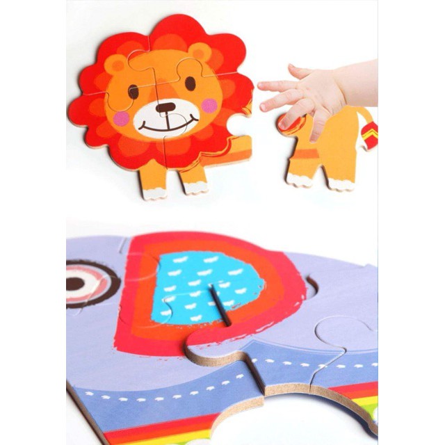 [CHỌN MẪU] hộp Ghép hình puzzle 3-4-5-6 mảnh pcs LOẠI ĐẸP