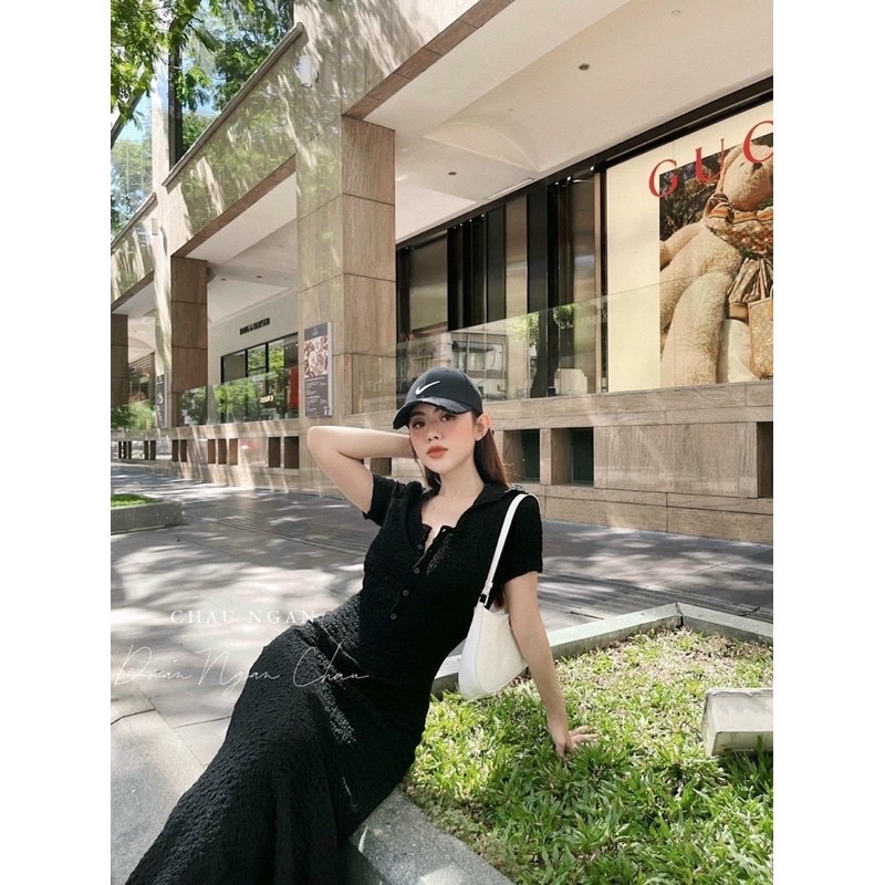 Váy xốp dáng ôm có cổ💥Đầm body xốp nữ💥free ship | BigBuy360 - bigbuy360.vn