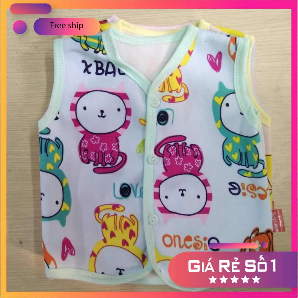 (GIÁ SỈ) Áo gile nỉ lót bông ấm áp họa tiết màu sắc dễ thương cho bé (3-13kg)