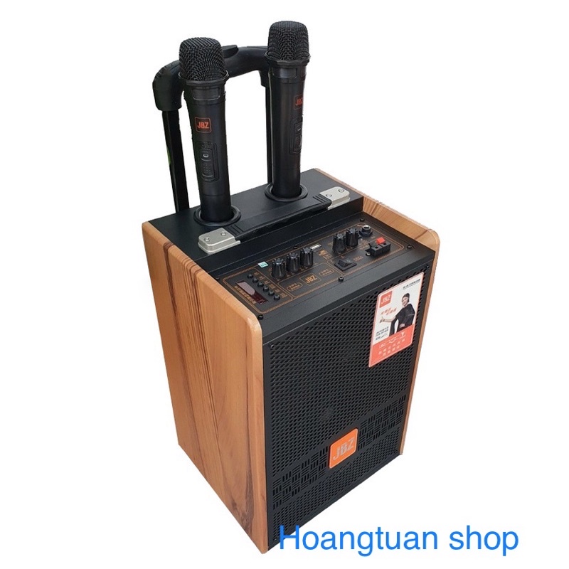 Loa kéo di động JBZ J2, loa karaoke vỏ gỗ, bass 3 tấc