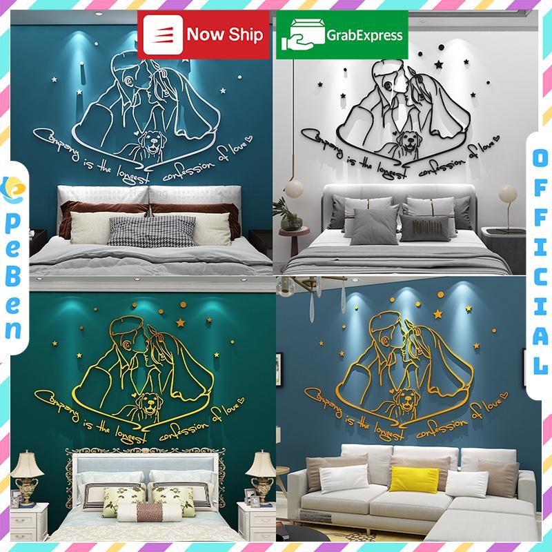 Tranh mica dán tường Cô Dâu Chú Rể trang trí phòng cưới, phòng ngủ, tiệm áo cưới Nhiều Size - EPeBen