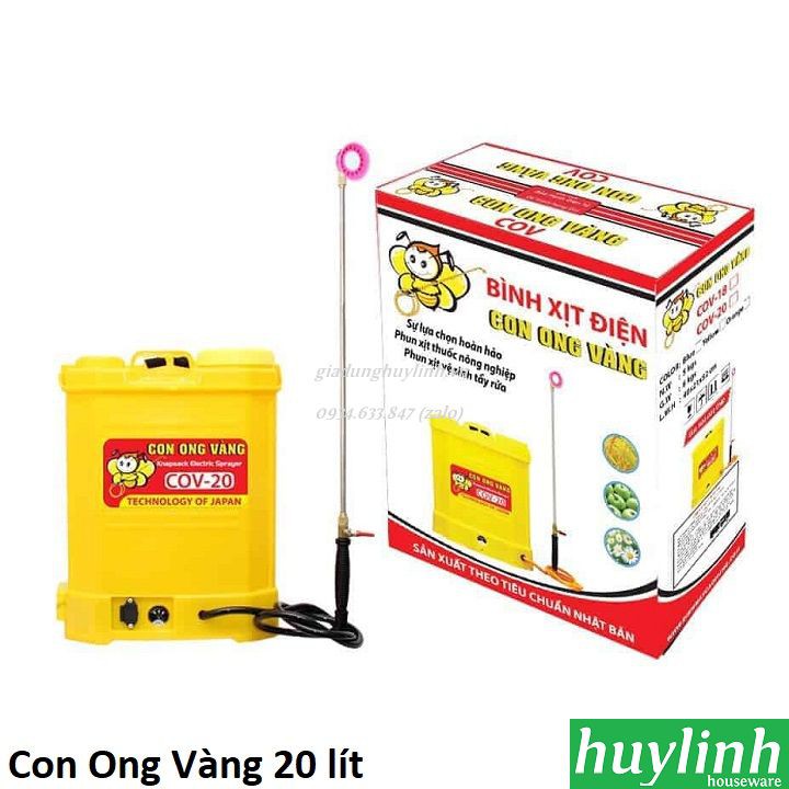 Bình xịt điện phun thuốc trừ sâu Con Ong Vàng COV20 - 20 lít