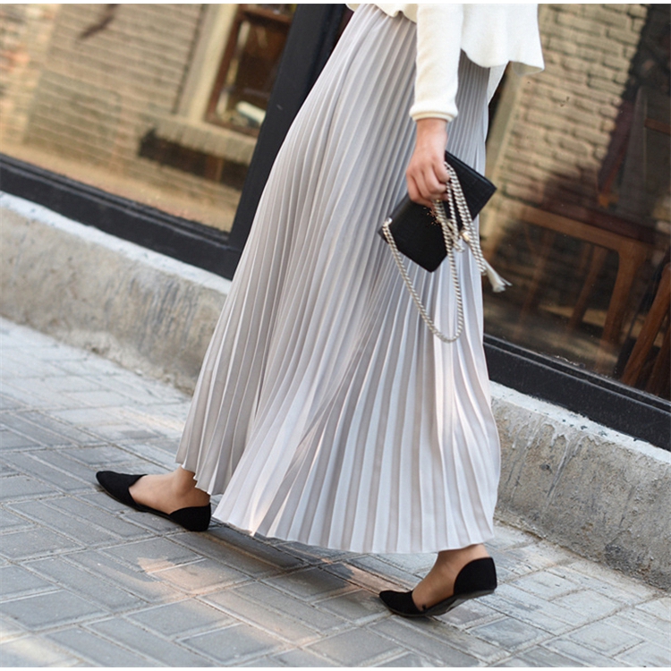 Chân Váy Maxi Lưng Cao Xếp Li 80cm / 90cm Hiện Có 15 Màu