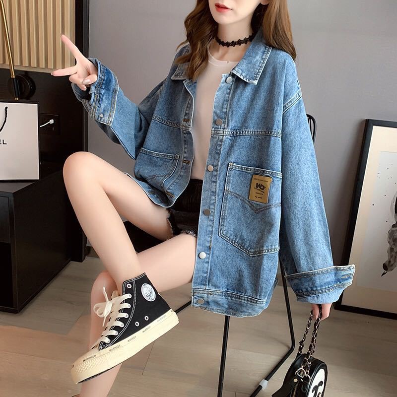 Áo Khoác Denim Dáng Dài Form Rộng Thời Trang Xuân Thu 2020 Cho Nữ