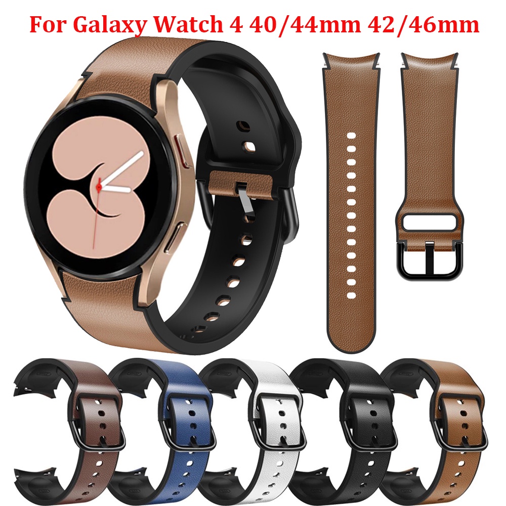 Dây Đeo Tay Bằng Silicone + Da 20mm Cho Đồng Hồ Thông Minh Samsung Galaxy Watch 4 Classic 42mm 46mm 44mm 40mm
