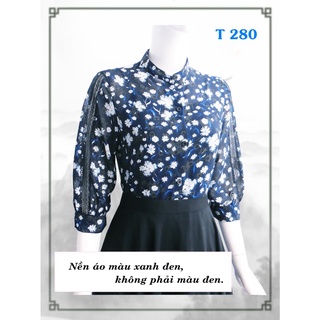 [45-70kg_ Hình thật 100%]_ Áo somi nữ tay lửng,cổ trụ _ T 280