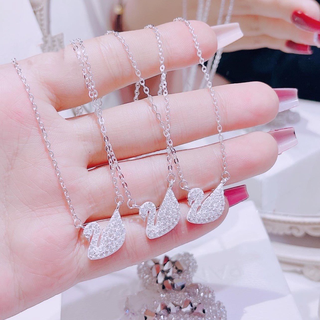 Dây chuyền bạc nữ mẫu thiên nga trắng đính đá lấp lánh bạc 925 cao cấp