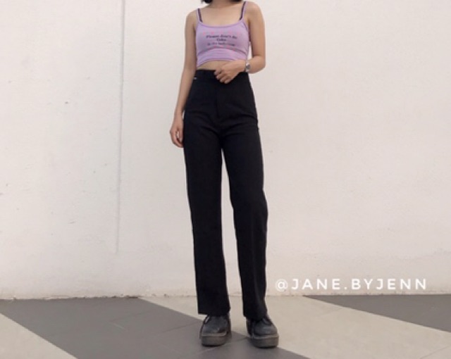 Sẵn_ Quần vải ống rộng thẳng cạp cao V1 | BigBuy360 - bigbuy360.vn