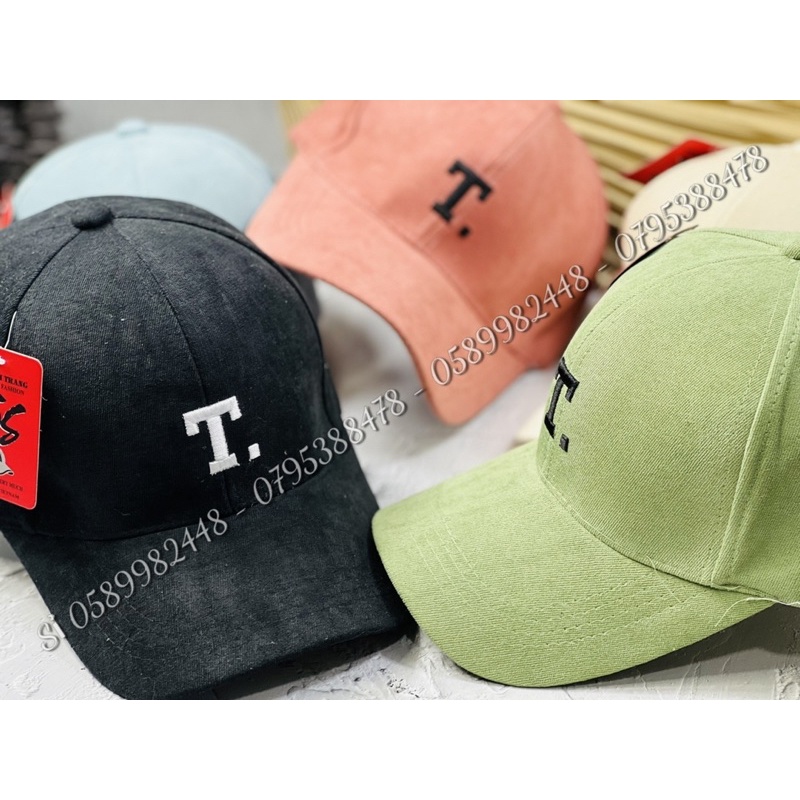 Nón kết nhung Hàn quốc - mũ kaki nhung thêu chữ T phong cách ulzzang hàn quốc đơn giản trẻ trung