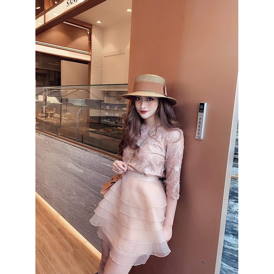 Set áo + chân váy tầng voan siêu xinh