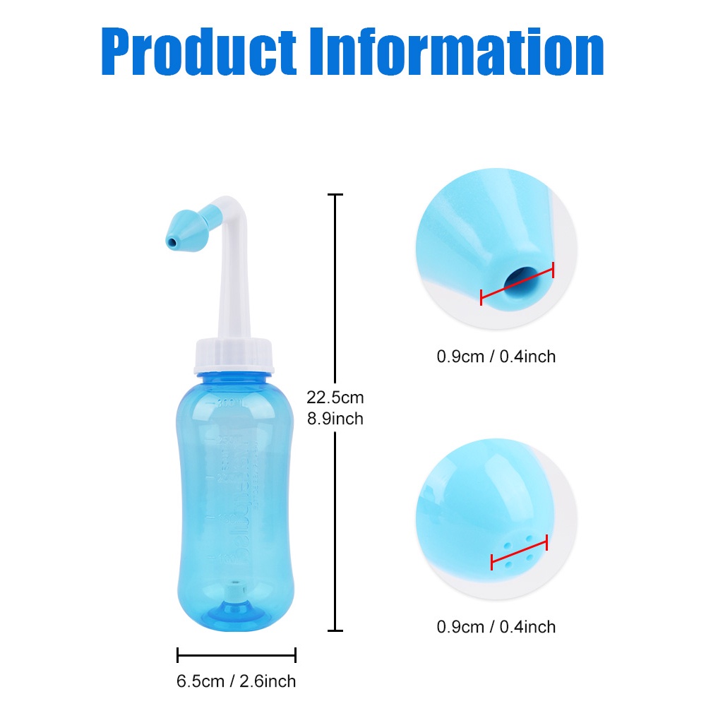 Bình Tưới Nước Xung 300ml Kèm 30 Muối Muối 2.7g Không Gây Dị Ứng