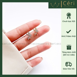 Khuyên tai nữ chuôi bạc 925 hình hươu mini đính đá nhân tạo Céri Accessories đáng yêu tinh nghịch N012100214