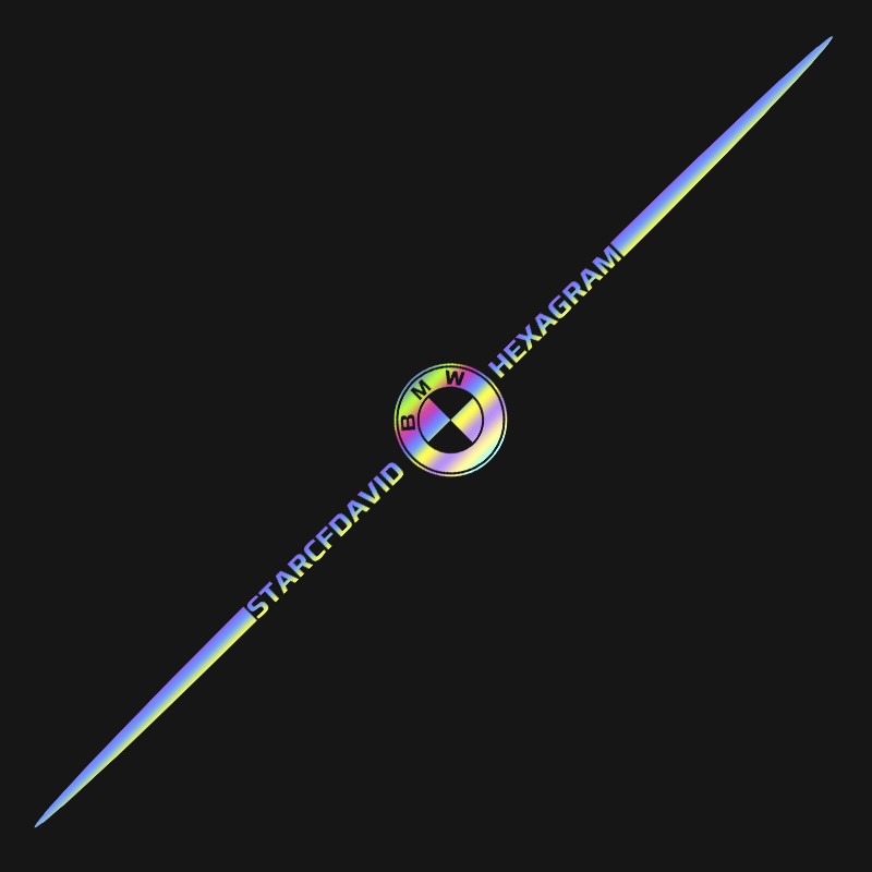 Tem Decal Phản Quang Lazer Dán Xe STAR CF DAVID HEXAGRAM 56x6cm