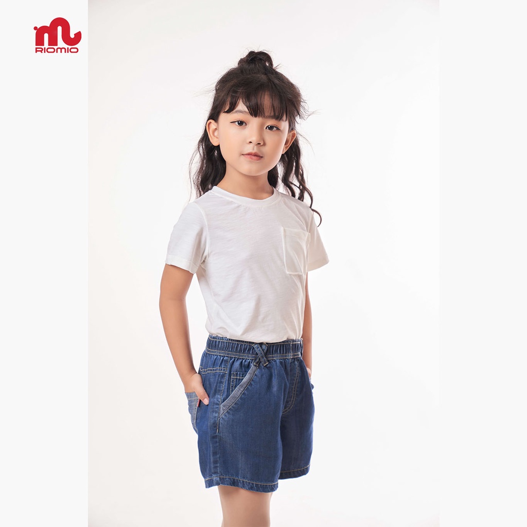 Quần jean cho bé gái short trẻ em 15-40kg RIOMIO sooc bò chất liệu tencel USA thoáng mát - RO205