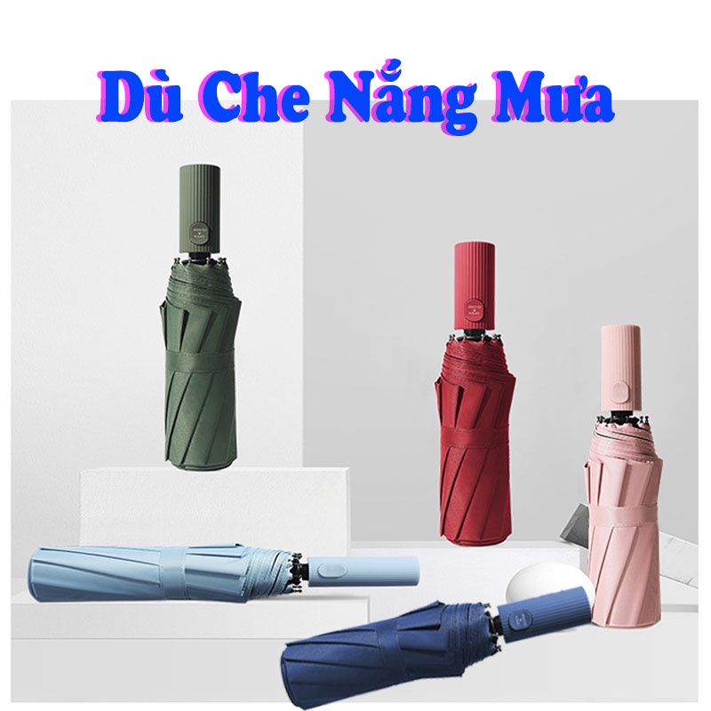 Ô, Dù Che Nắng,Mưa Gấp Gọn 12 Nan, Chất Vải Dù ChốngTia UV SIXTEEN