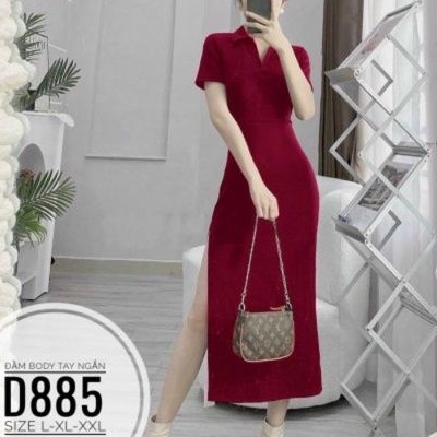 Đầm body big size hở lưng tay ngắn từ 60kg-90kg