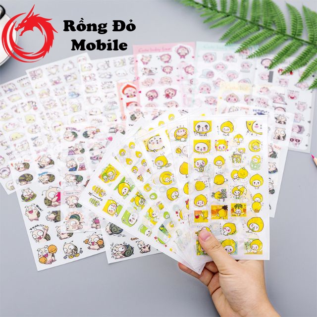Miếng TO sticker hình dán CUTE, Dễ thương dùng trang trí dán sổ, vở, cặp sách, dán laptop, dán mũ bảo hiểm