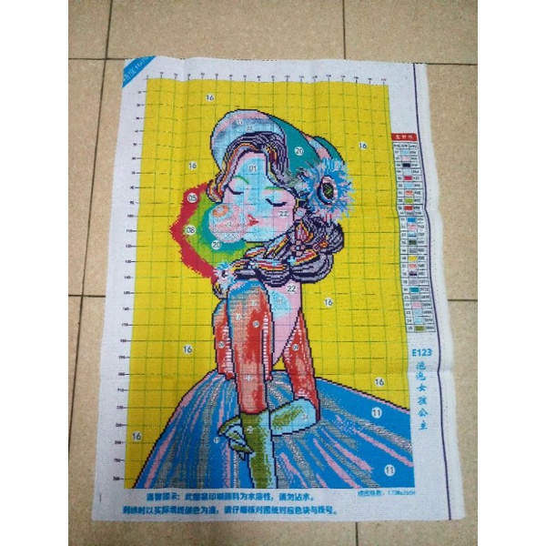 Tranh thêu Công chúa bong bóng E123