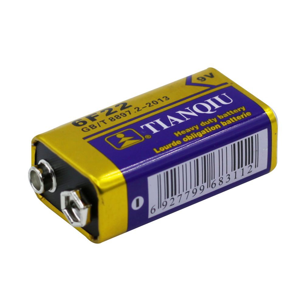 Pin vuông 9V TIAN QIU, pin vuông 9V 6F22 6F22ND PP3 6LR61 MN1604 Tianqiu dùng cho Microphone, Đồng hồ đo điện, Test mạng