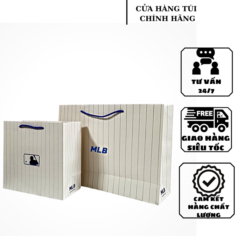 Túi giấy MLB chính hãng size 25x12x20cm và 40x35x10