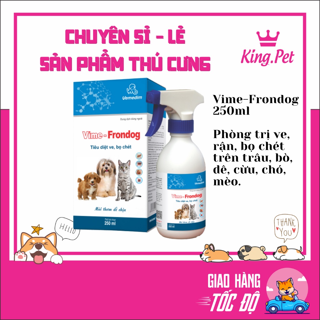 VIME Frondog- DIỆT BỌ RẬN CHO CHÓ MÈO