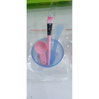 Chén pha mặt nạ nhựa dẻo (1 cọ, 1 que, 1 bát, 1 muỗng)