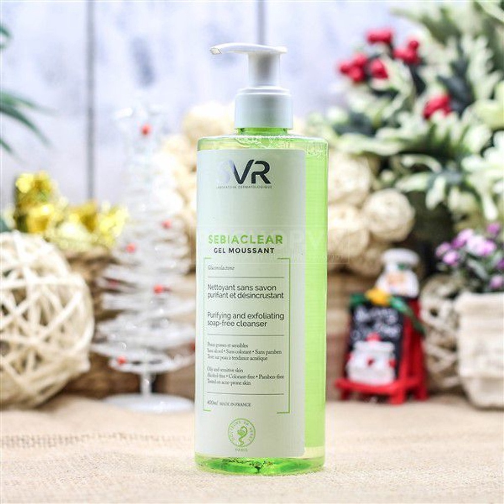 Gel rửa mặt không có xà phòng, làm sạch và loại bỏ tế bào da chết SVR SEBIACLEAR Gel Moussant 400ml