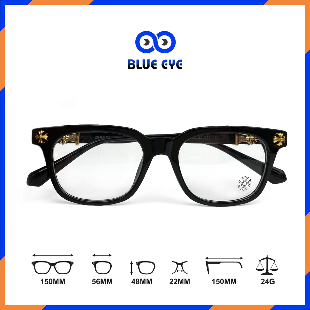 Kính CH thời trang cao cấp nam nữ mắt vuông [gọng vàng] 003 | BigBuy360 - bigbuy360.vn