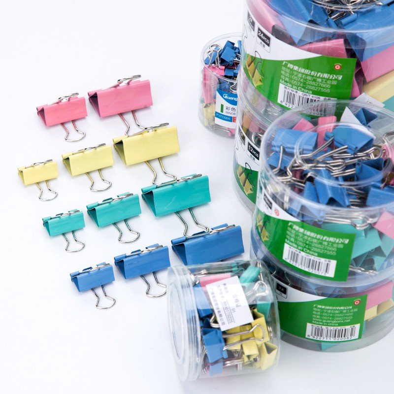 Kẹp Bướm 15mm GuangBo (60 chiếc/hộp) bằng kim loại mạ sơn nhiều màu JTC005