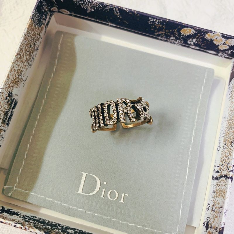 Dìor New Diamond JADIOR Letter Rings Brass Open's Women's Ring