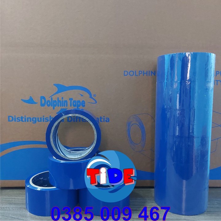 6 cuộn Băng dính xanh dương 47mm x 50Y – Băng keo xanh trơn OPP chuyên dùng trong đóng gáy sổ sách và đóng gói hàng hóa